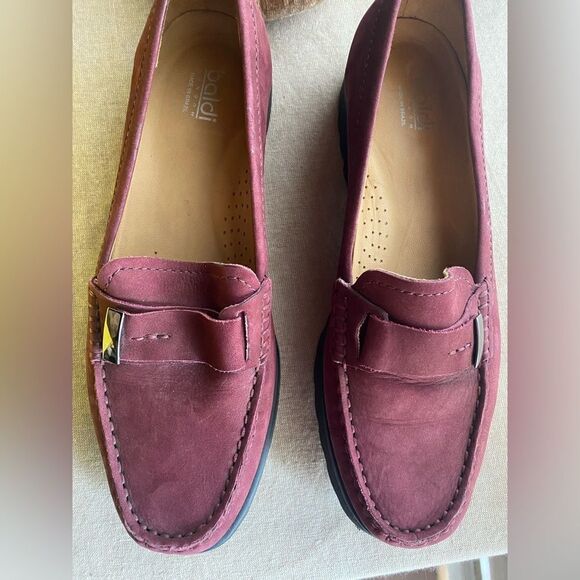 baldi london wine-colored shoes loafers with small platform size 8.5 made New - Picture 10 of 12